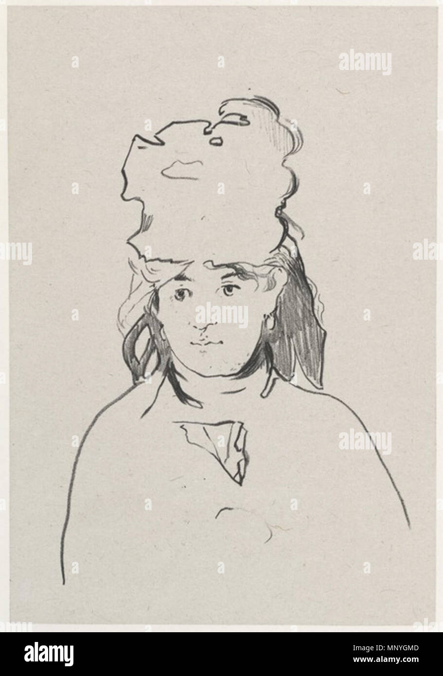 1288 Édouard Manet - Berthe Morisot - Lithographie, 1872, 74 H Banque D'Images