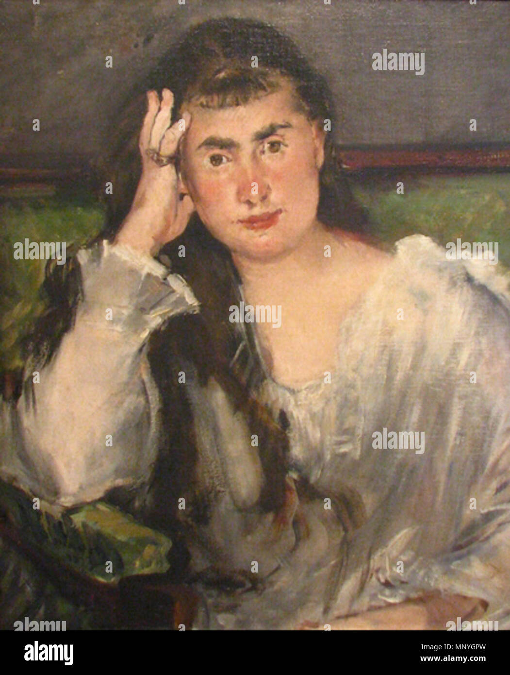 1288 Édouard Manet - Jeune femme accoudée (Marguerite de Conflans) Banque D'Images