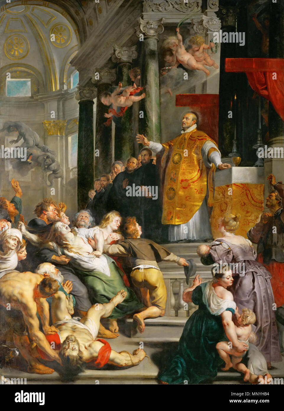 Öèôðîâàÿ ðåïðîäóêöèÿ íàõîäèòñÿ â èíòåðíåò-ìóçåå Gallerix.ru le miracle de Saint Ignace de Loyola . Miracle de Saint Ignace . 1617/1618. 978 Peter Paul Rubens33 Banque D'Images