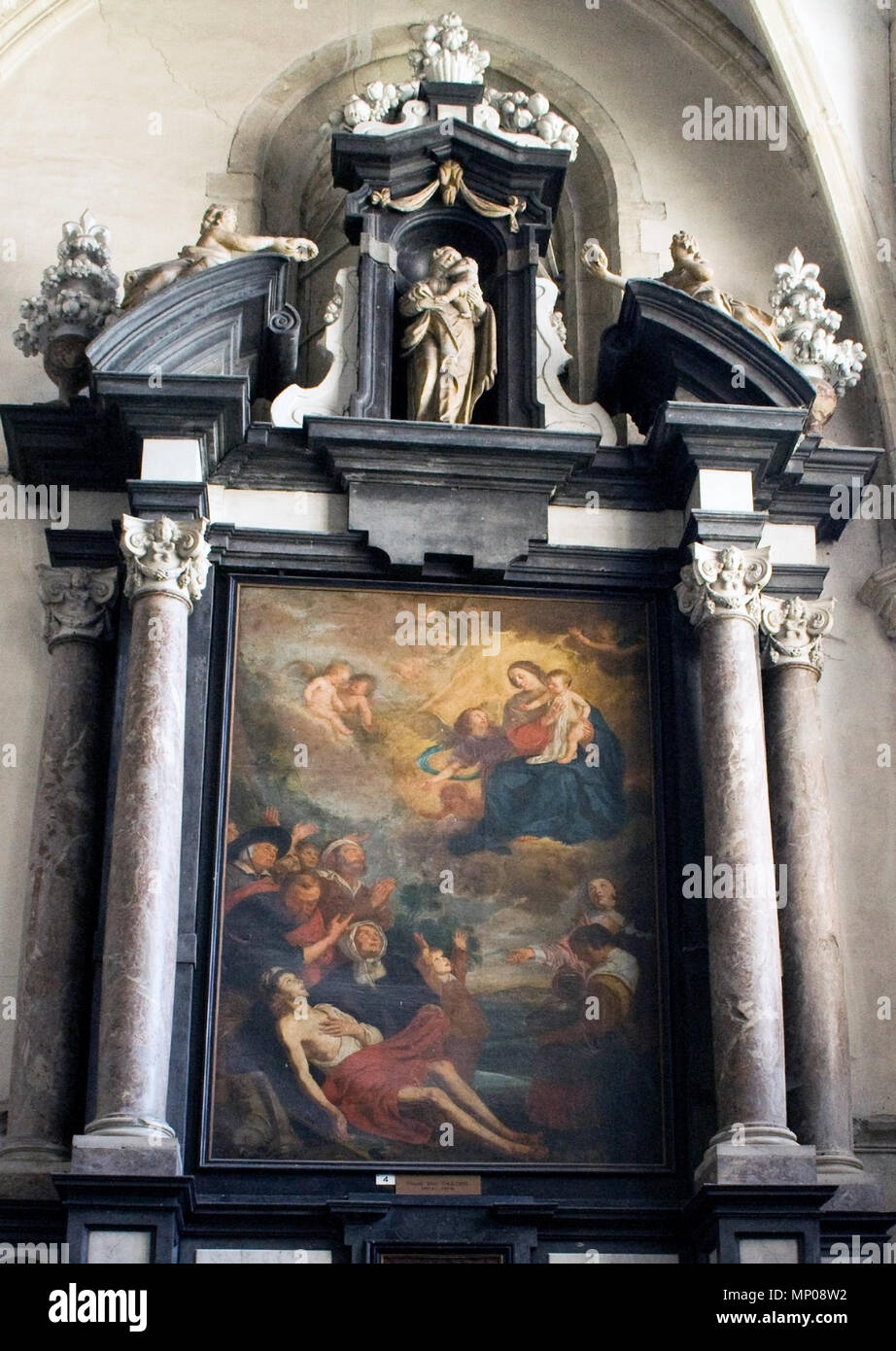 . Anglais : Peinture de Theodoor van Thulden dans l'Sint-Walburgakerk (Oudenaarde) - avec ossature 953 Peinture de Theodoor van Thulden dans l'Sint-Walburgakerk à Oudenaarde - avec cadre Banque D'Images