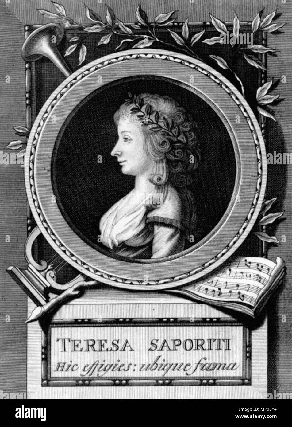 . Anglais : gravure portrait de Teresa Saporiti . 25 mai 2009 (date d'origine). Ferdinando Fambrini 1166 Teresa Saporiti par Fambrini 1791 Banque D'Images