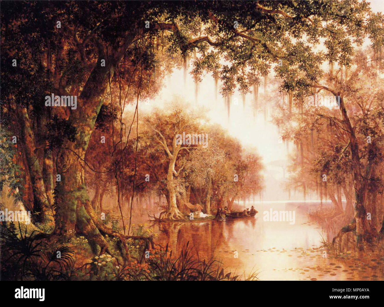 Le pays d'Évangéline. Cette peinture représente une scène de Henry Wadsworth Longfellow's 'poème Evangeline, A Tale of Acadie' (1847). 1874. 742 Joseph Rusling Meeker - La Terre d'Évangéline2 Banque D'Images