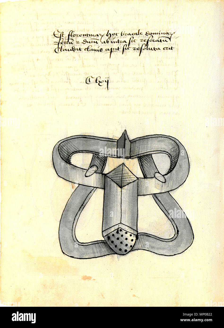 Deutsch : English : Keuschheitsgürtel un croquis d'un peu lourd-à la  ceinture de chasteté dans un manuscrit du 15e siècle de "Bellifortis', un  fin 14ème siècle livre sur la technologie militaire