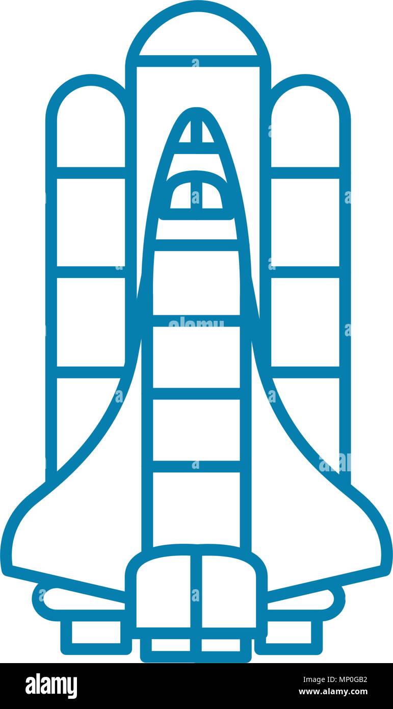 La navette américaine icône linéaire concept. La navette américaine vecteur ligne signe, symbole, l'illustration. Illustration de Vecteur