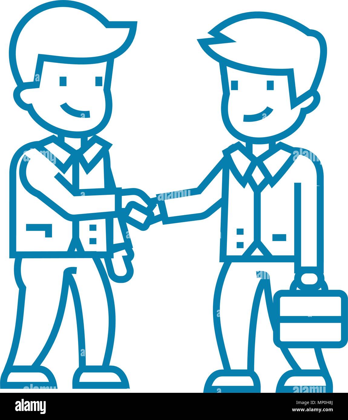 Conclusion d'un accord l'icône linéaire concept. Conclusion d'un accord vecteur ligne signe, symbole, l'illustration. Illustration de Vecteur