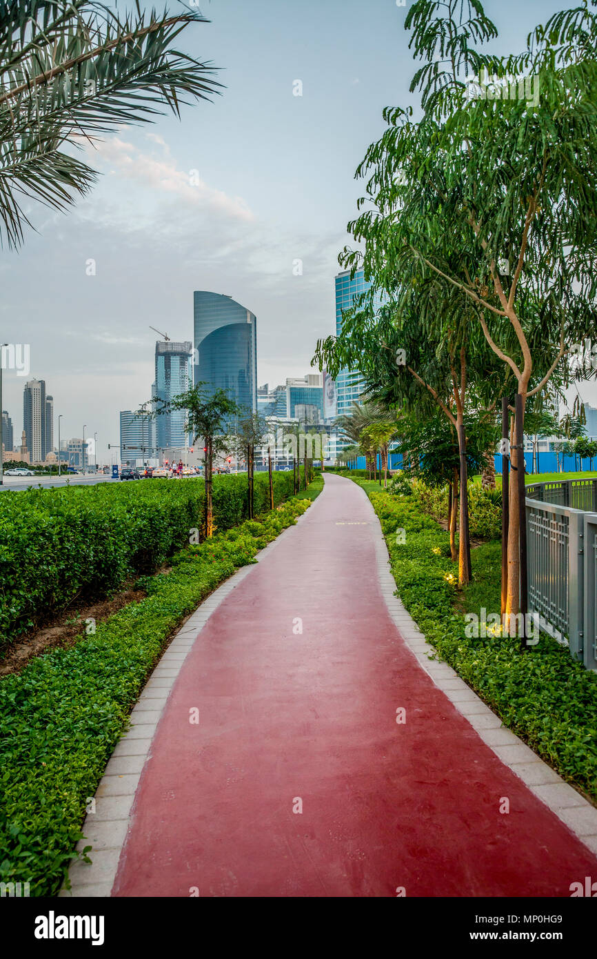Piste de jogging dans un parc Dubai Banque D'Images