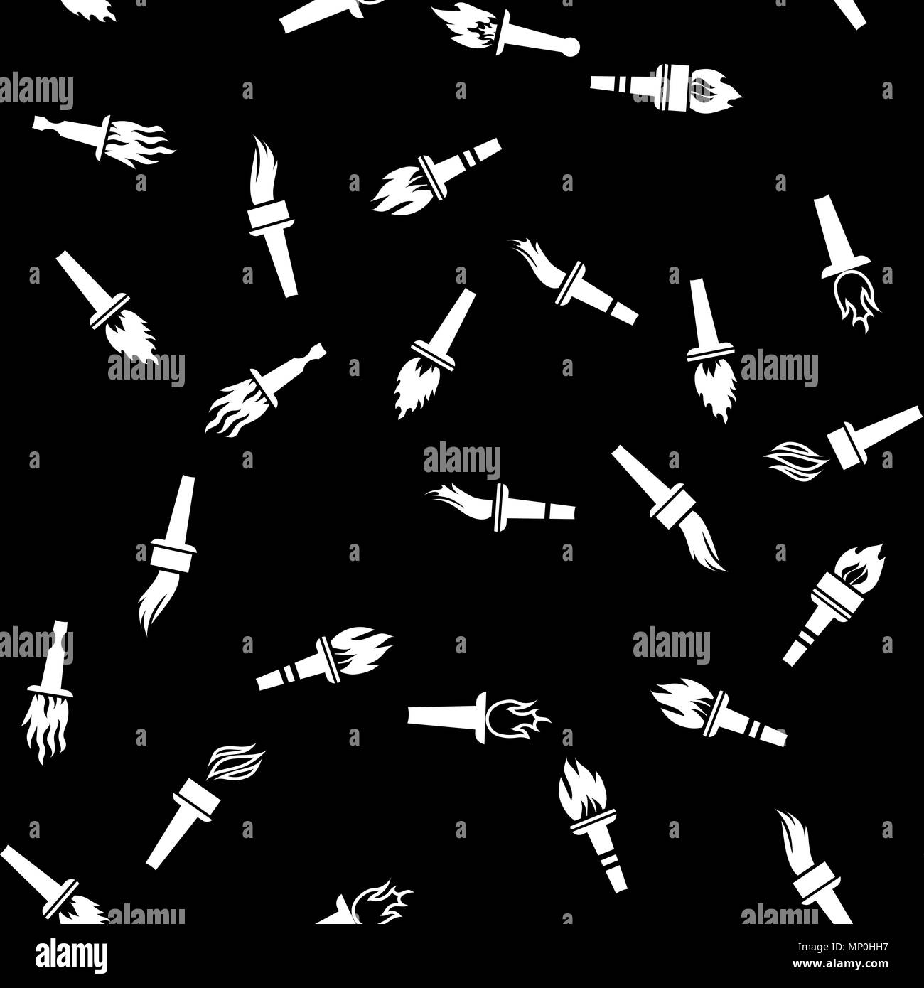 Autre motif transparent Silhouette Torche Illustration de Vecteur