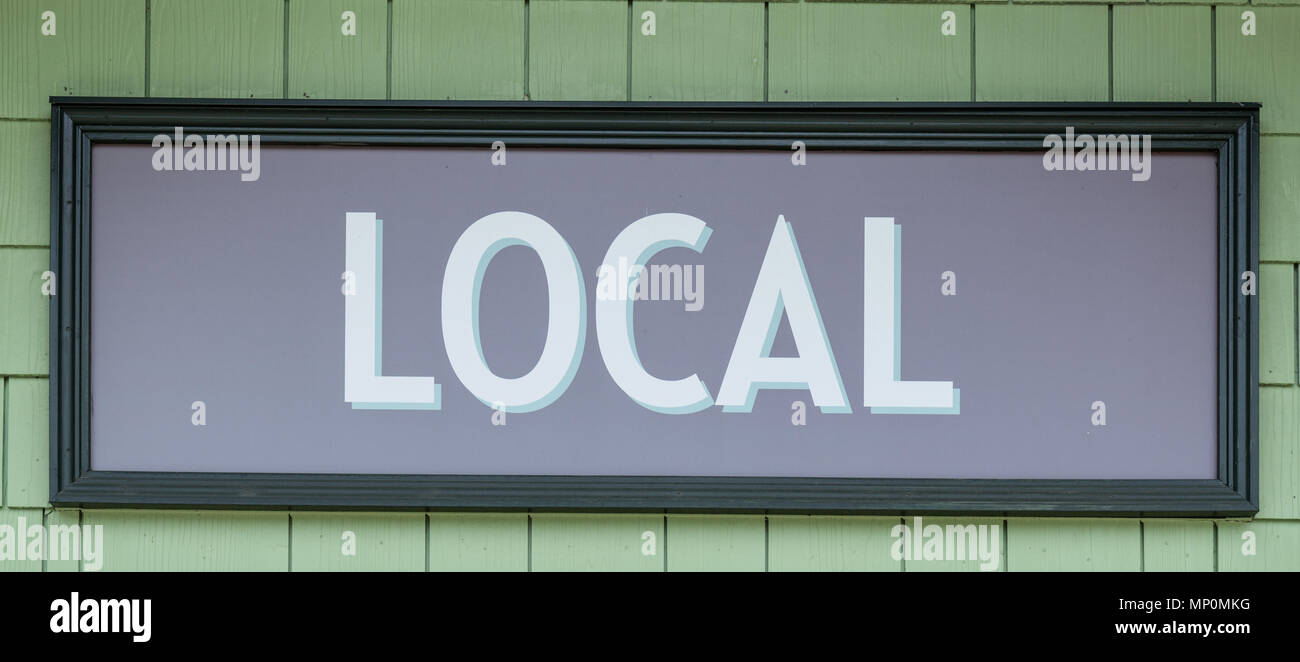 Inscrivez-vous à la publicité du marché et produire des aliments locaux Banque D'Images