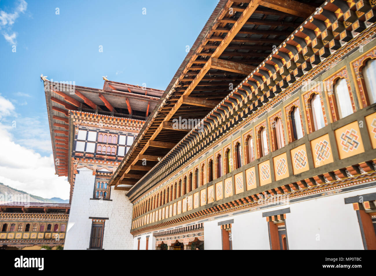 Vieux Thimphu Dzong Banque D'Images