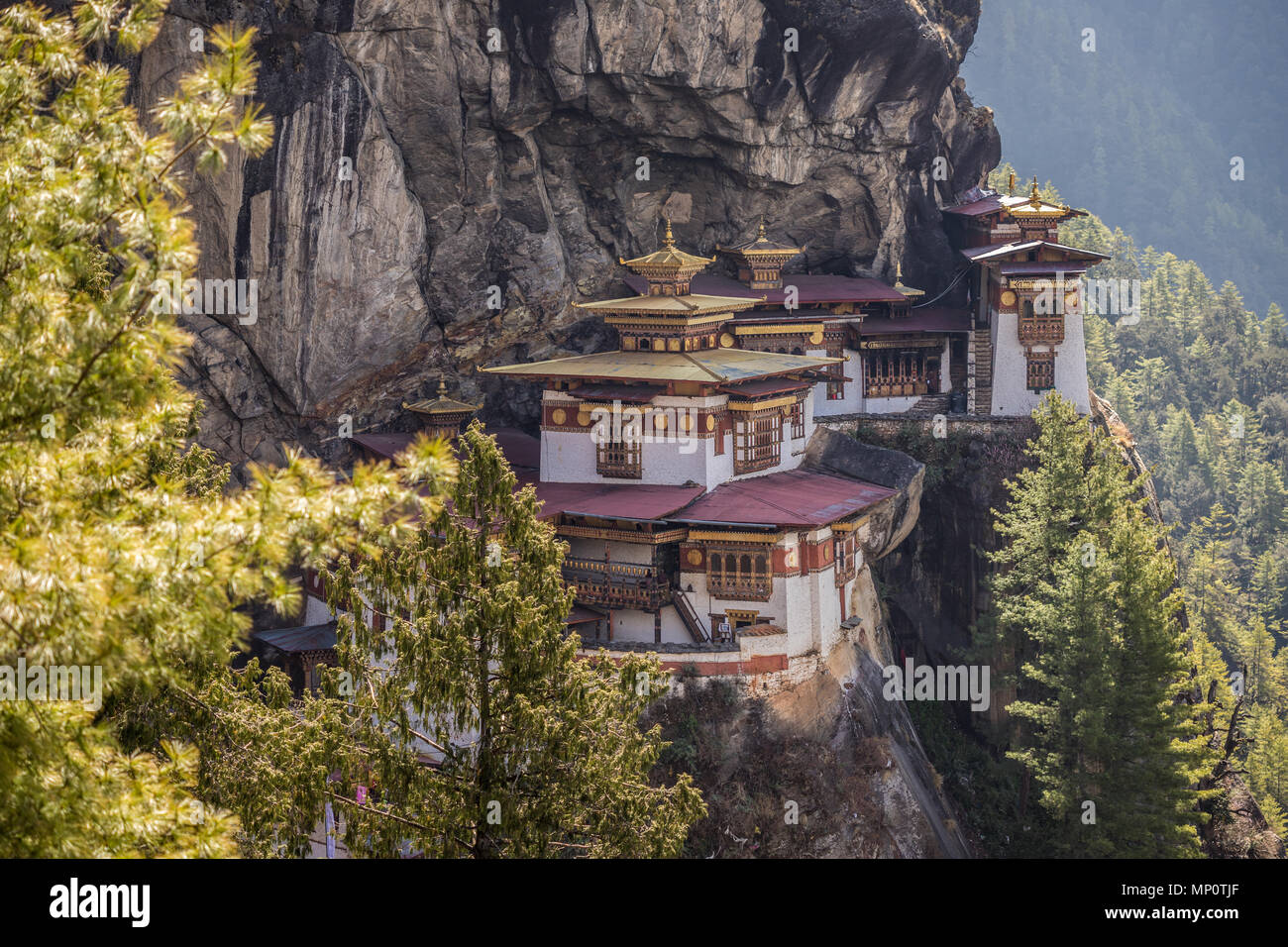 Vue sur les tigres Nest Bhoutan Banque D'Images