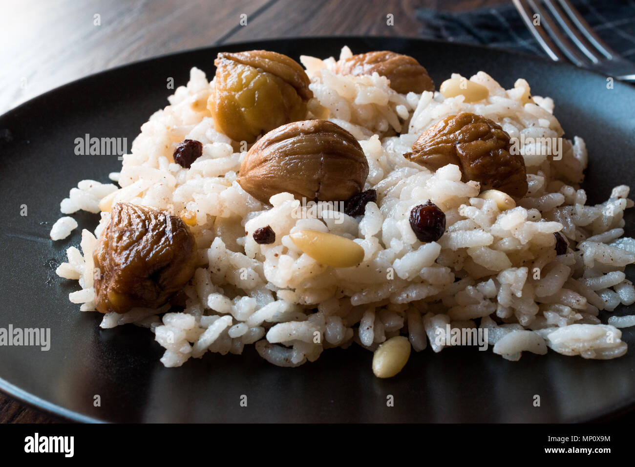 Bain Turc / Kestaneli Pilav Riz marron. La nourriture traditionnelle. Banque D'Images