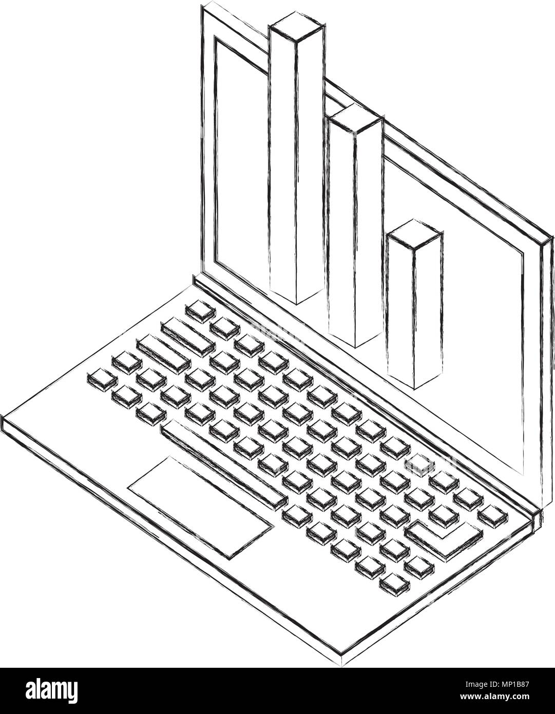 Tableau financier statistique portable conception isométrique Illustration de Vecteur