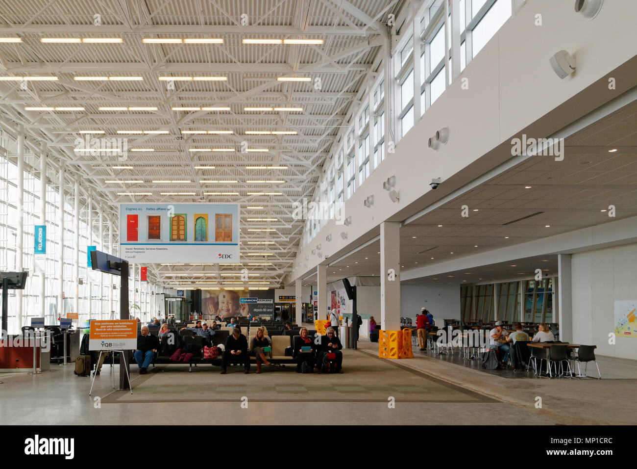 L'intérieur de l'aérogare de la ville de Québec l'aéroport Jean Lesage. Banque D'Images