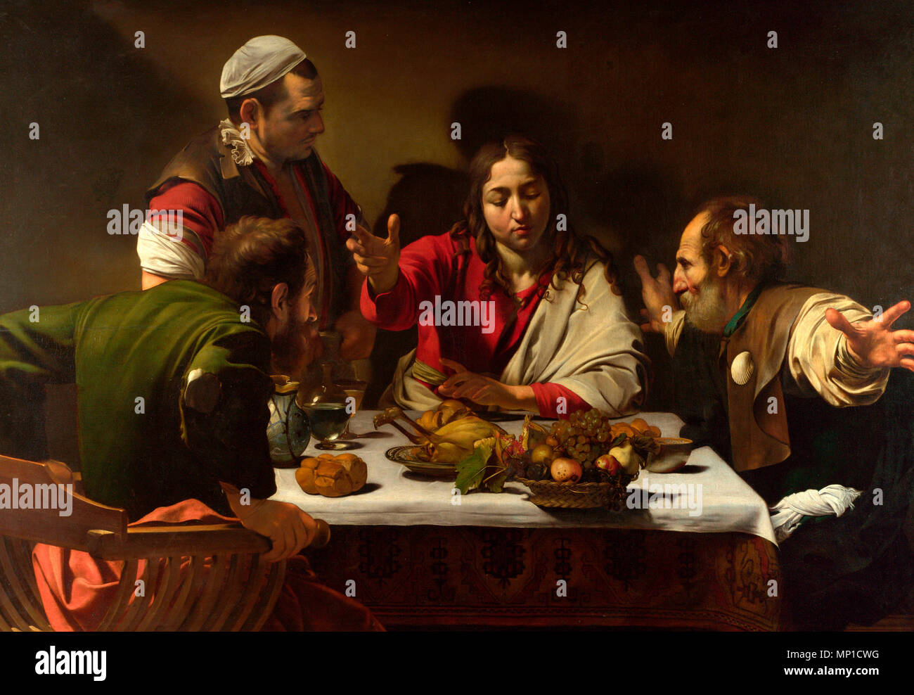 La Cène à Emmaüs - Caravaggio, 1601 Banque D'Images