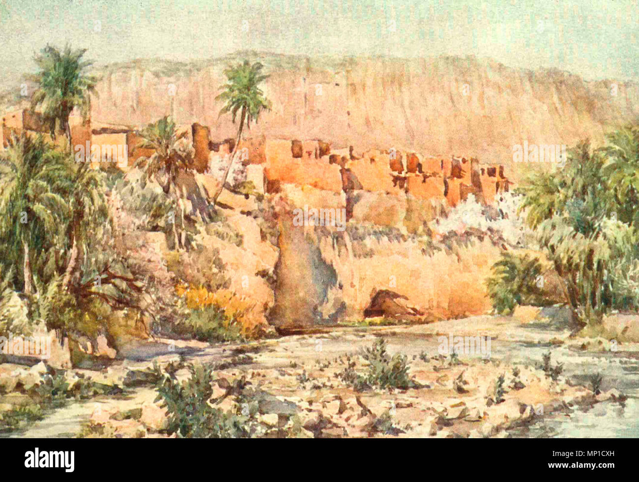 Au coeur d'une Oasis, l'Algérie, vers 1906 Banque D'Images
