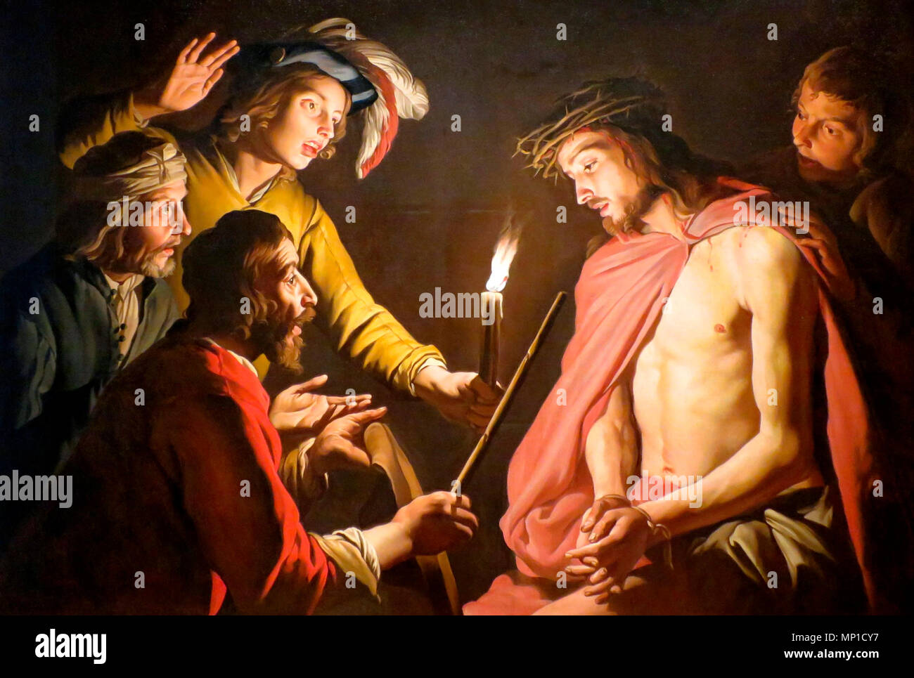 Le Christ couronné d'Épines - Matthias Stom ou Matthias Stomer, vers 1635 Banque D'Images