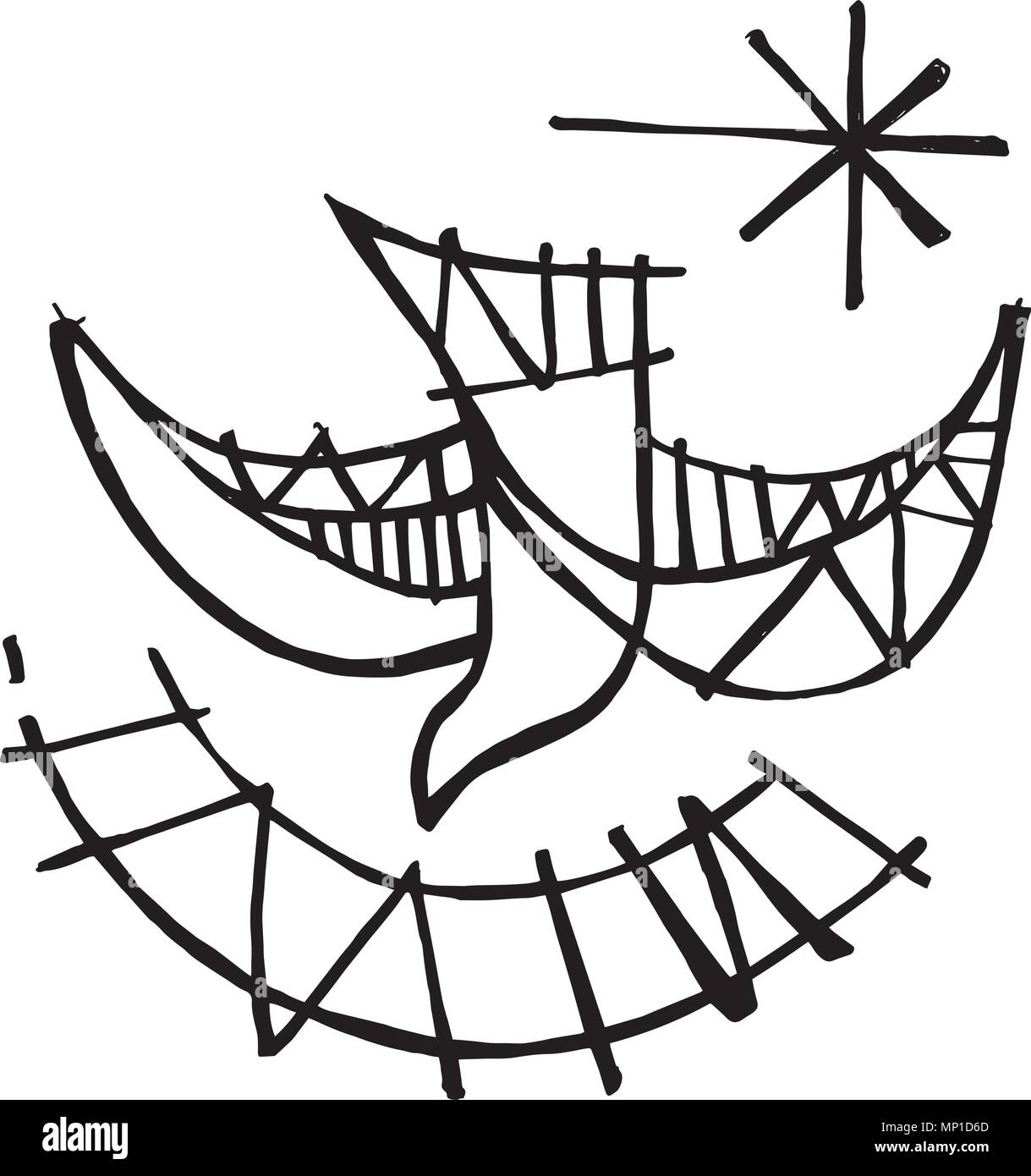 Illustration à la main ou d'un dessin d'un symbole chrétien de l'Esprit Saint Illustration de Vecteur