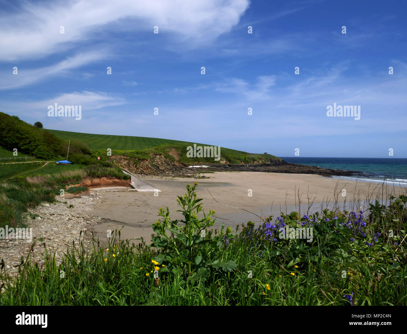 Porthcurnick beach, Portscatho, Cornwall. Banque D'Images