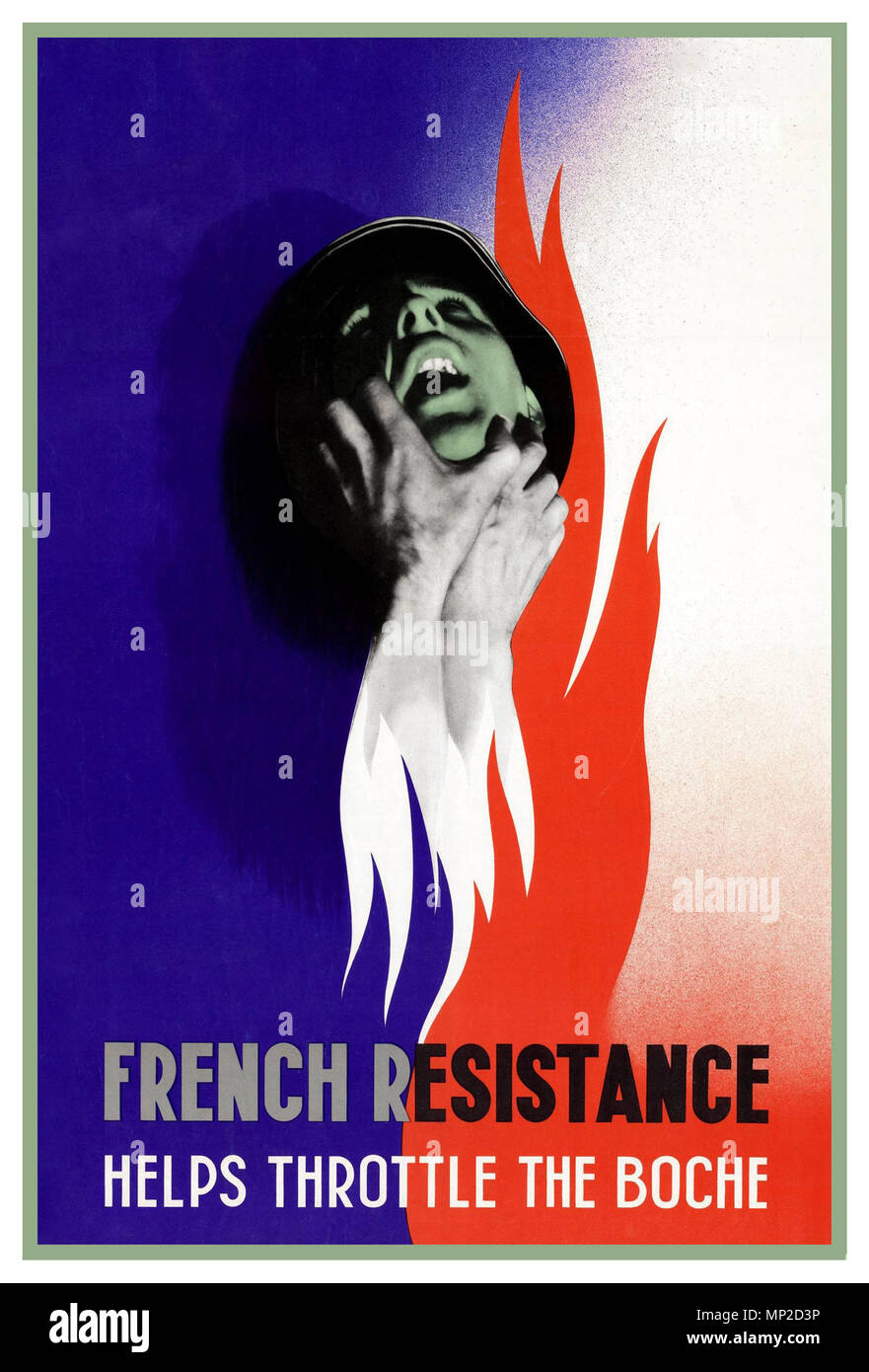 Historique Ancien Vintage WW2 affiche de propagande de la Résistance française la résistance française "Les Boches" d'accélérateur permet de France Banque D'Images
