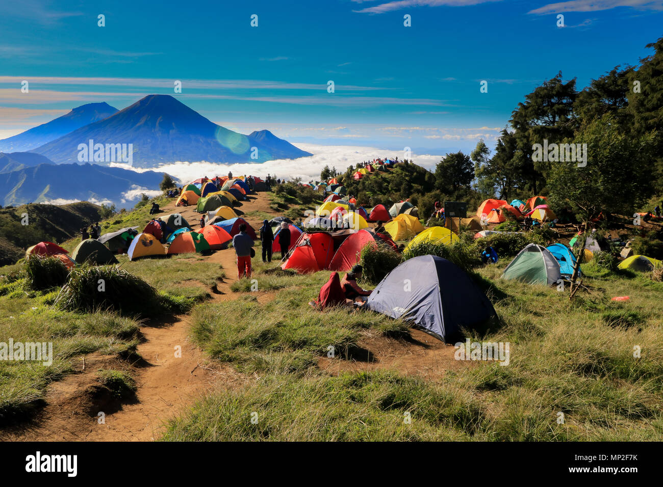 Le plateau de dieng et le mont prau est l'une des plus belle destination au centre de java, en Indonésie. Banque D'Images