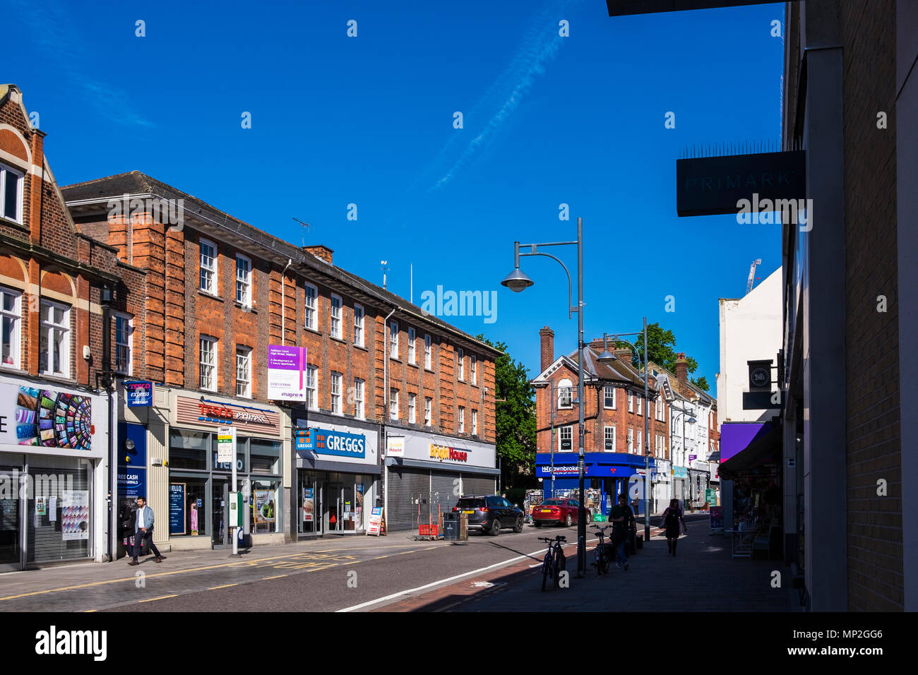 High Street, Watford, Hertfordshire, Angleterre, Royaume-Uni Banque D'Images