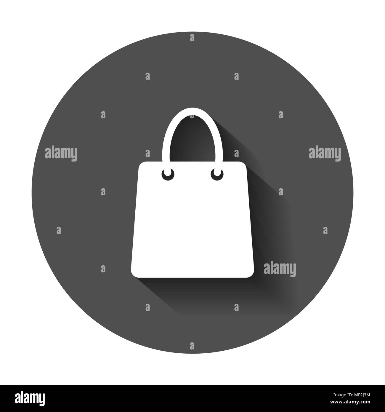 Panier vector icône. Vente boutique sac vector illustration. Concept d'affaires Cadeaux avec pictogramme long shadow. Illustration de Vecteur