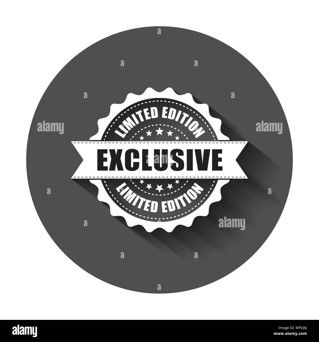 Grunge exclusif tampon de caoutchouc. Avec l'ombre portée de l'illustration vectorielle. Concept d'affaires édition limitée exclusive stamp pictogramme. Illustration de Vecteur