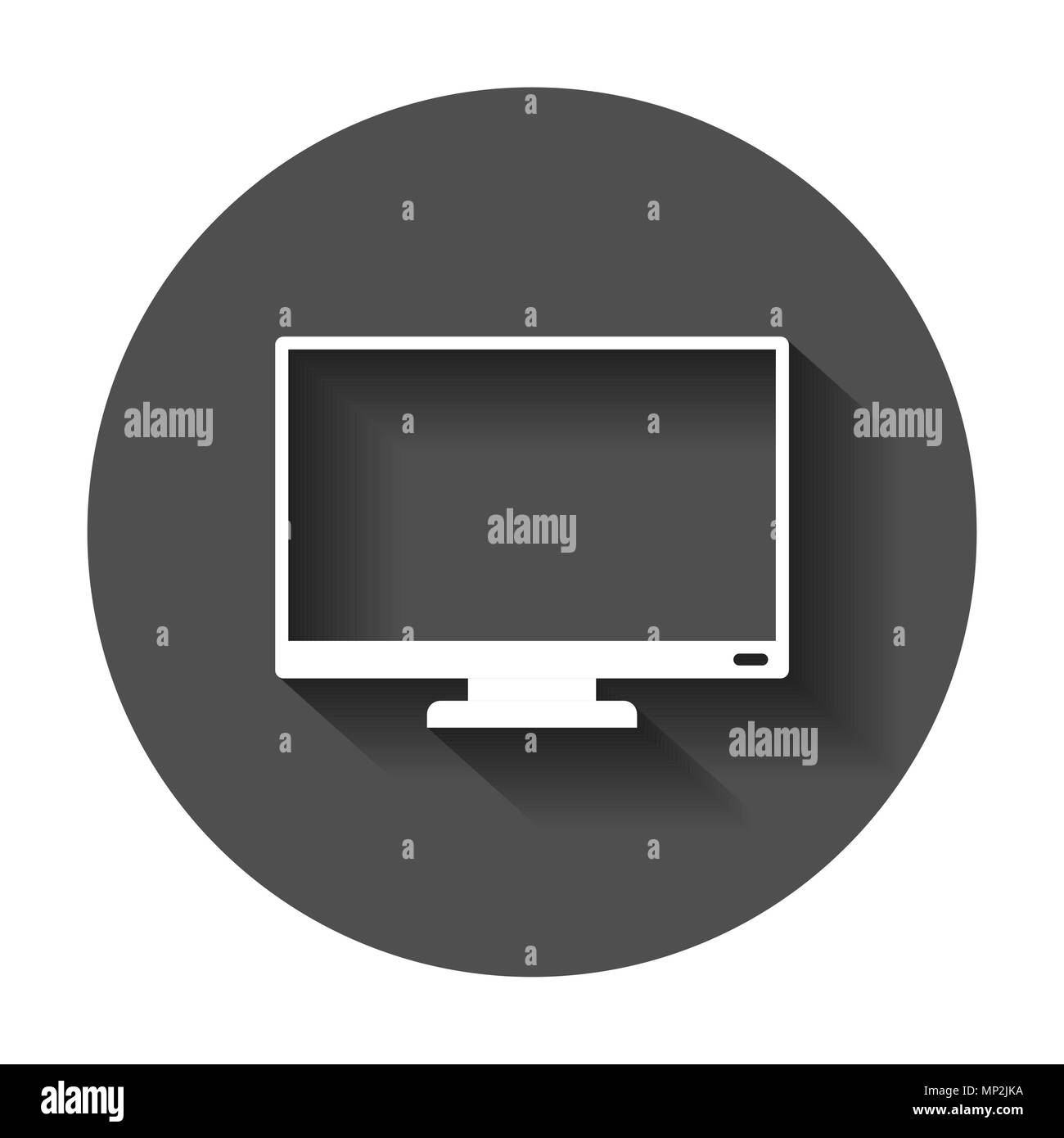 Le moniteur de l'ordinateur dans l'icône vecteur télévision style. Illustration avec ombre portée de la télévision. Tv display concept d'entreprise. Illustration de Vecteur