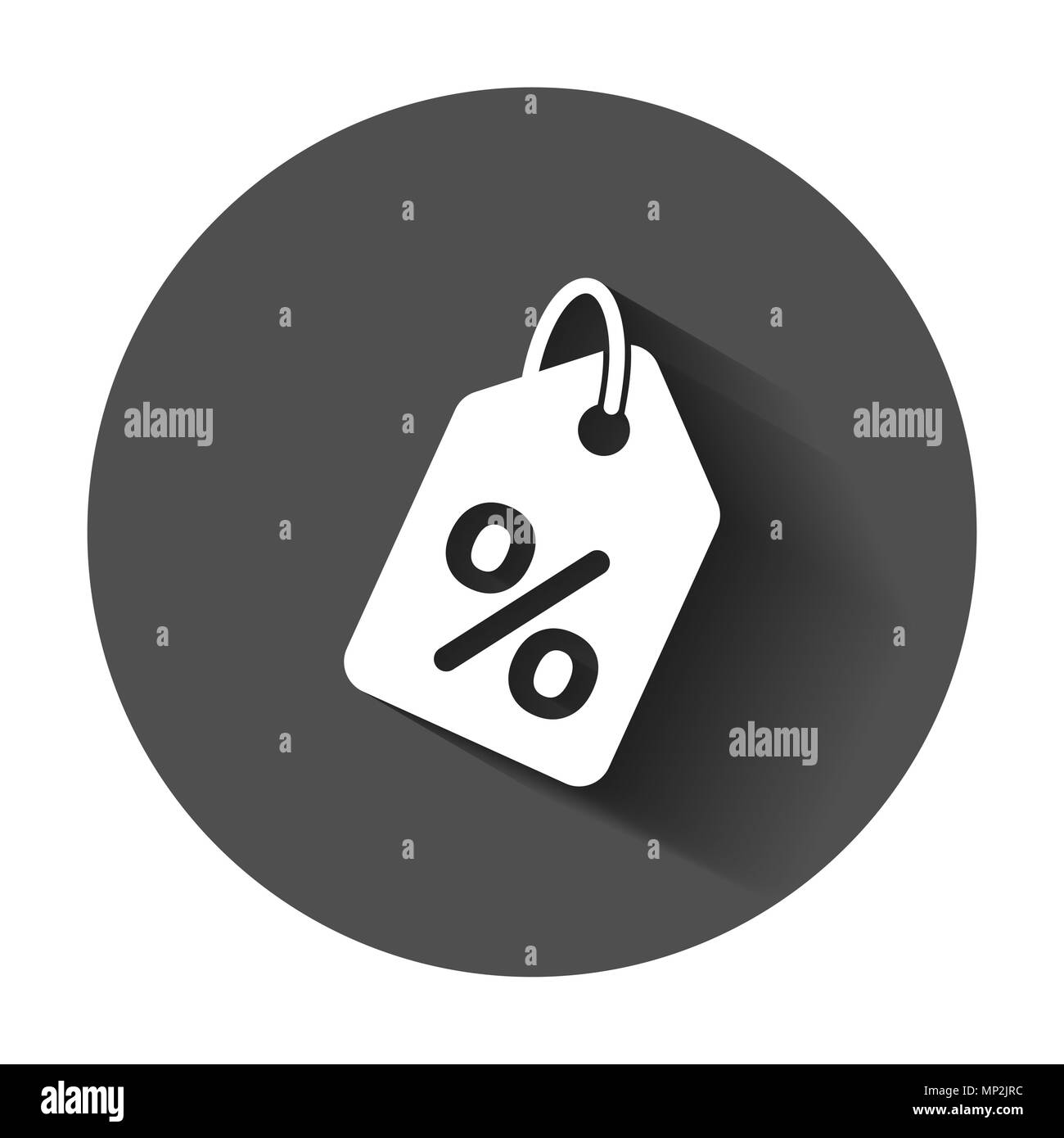 Remise d'achat tag icône dans télévision style. Un pourcentage de remise coupon avec ombre portée de l'illustration. Badge boutique concept d'entreprise. Illustration de Vecteur