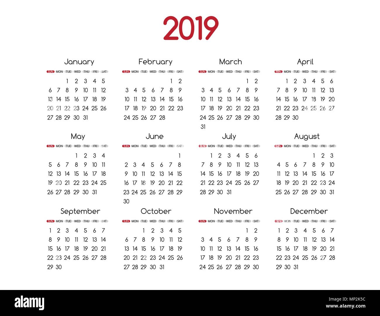 Simple 19 Year Calendar Week Banque D Image Et Photos Alamy