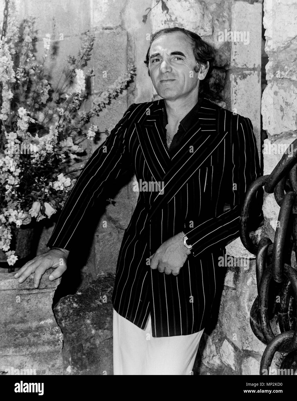 Charles Aznavour, 1974 Banque D'Images