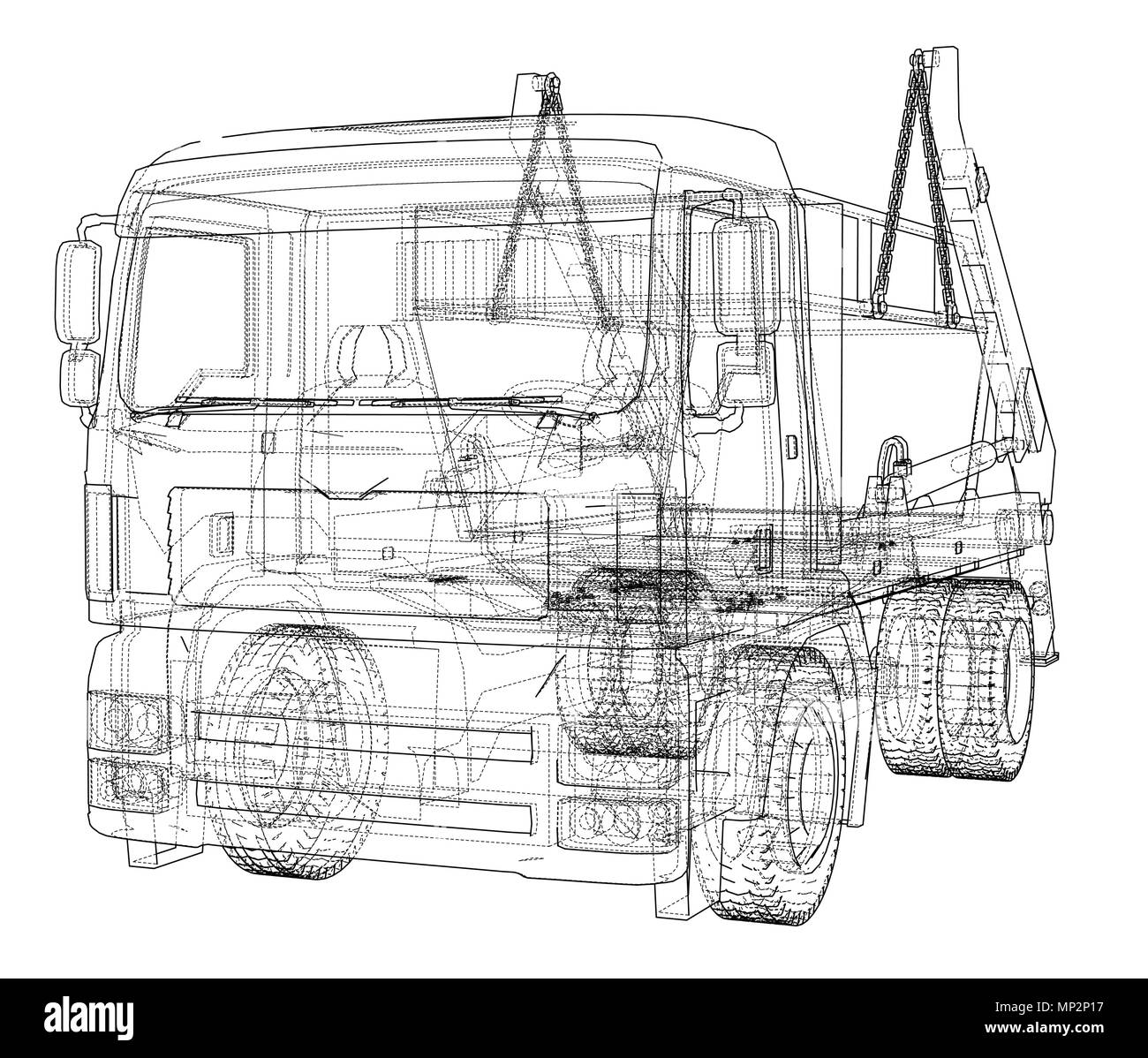 Concept de camion à ordures. Vector Illustration de Vecteur