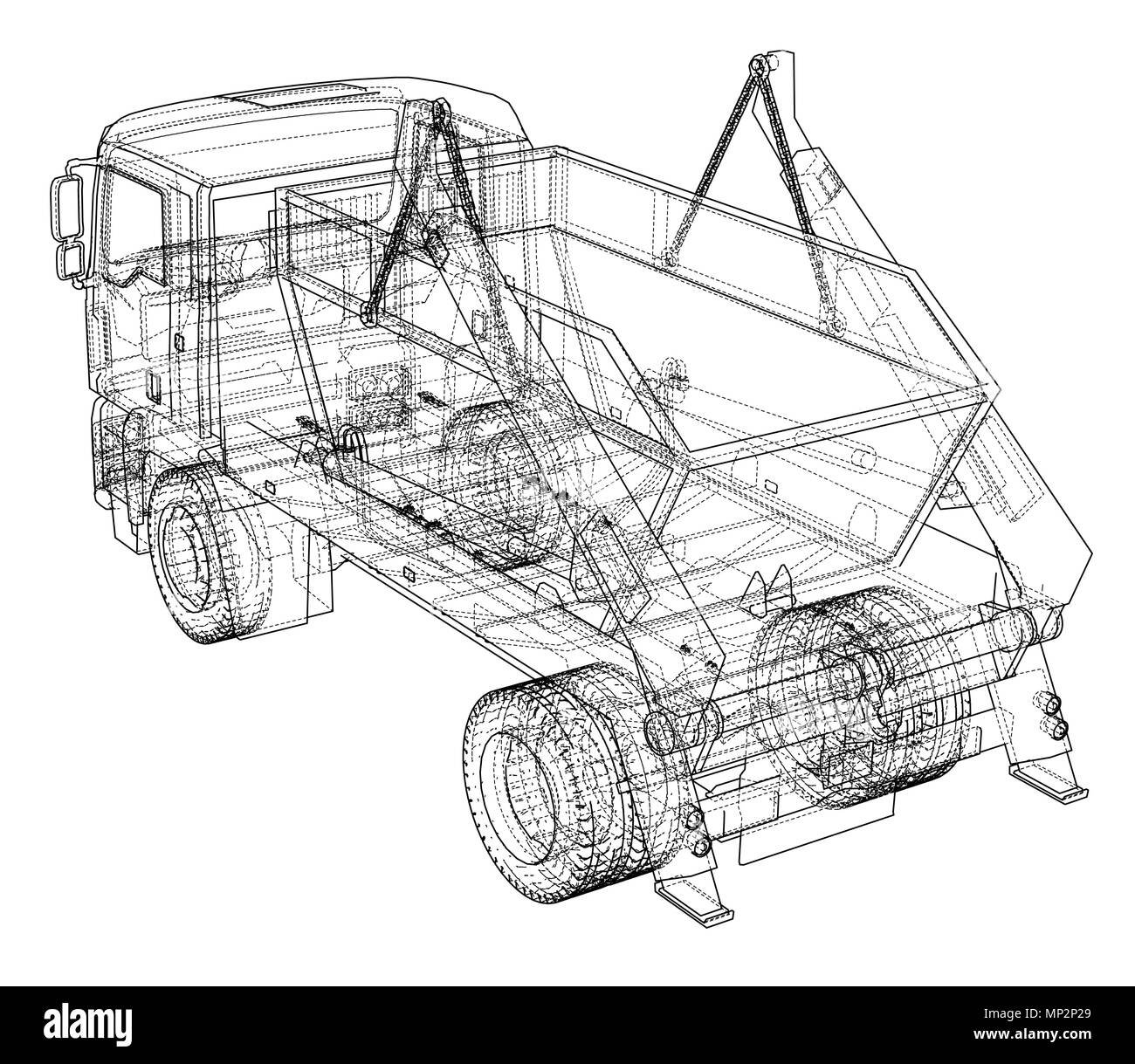 Concept de camion à ordures. Vector Illustration de Vecteur