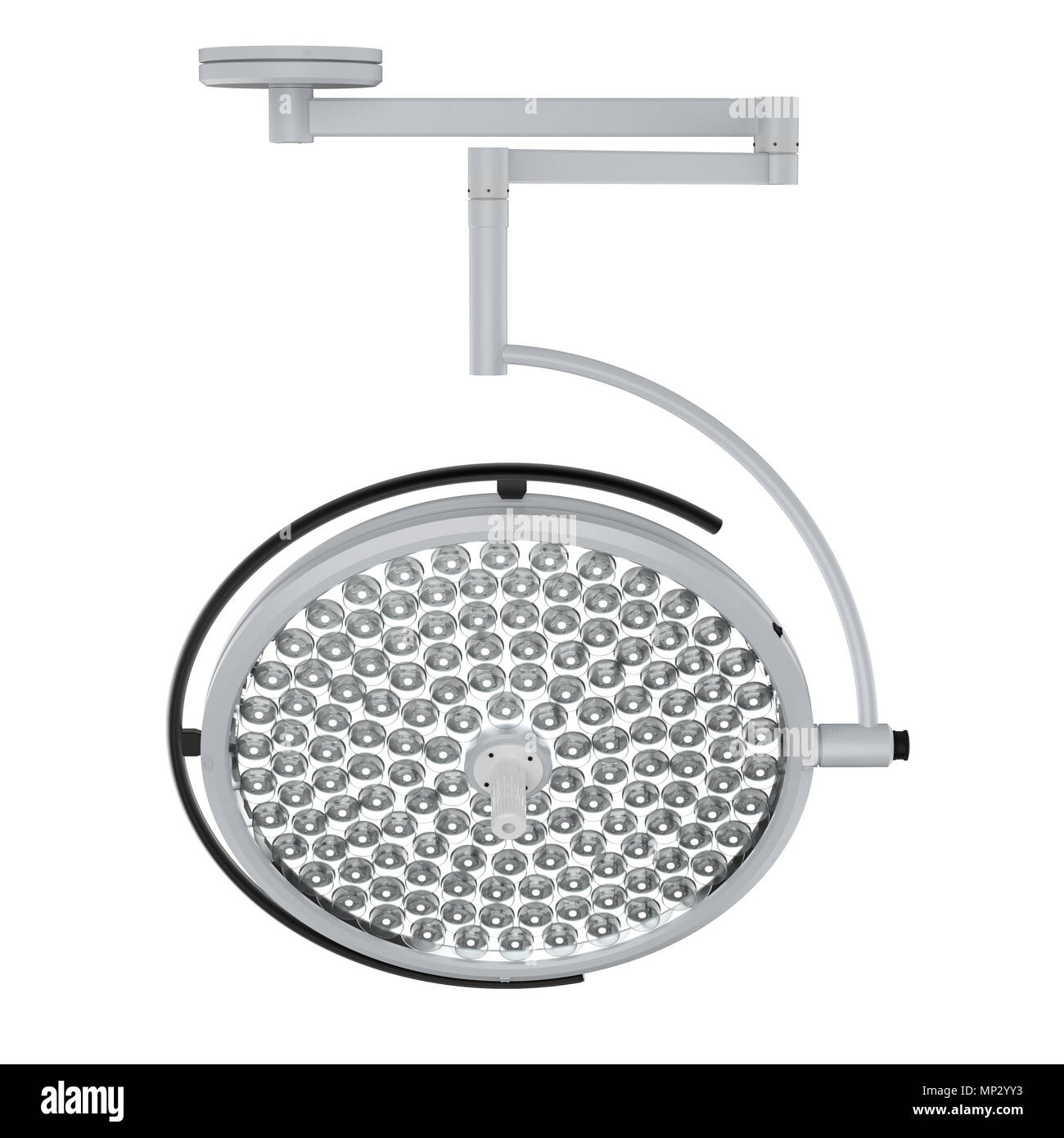 La chirurgie de rendu 3D ou feux Lampes médicales isolated on white Banque D'Images