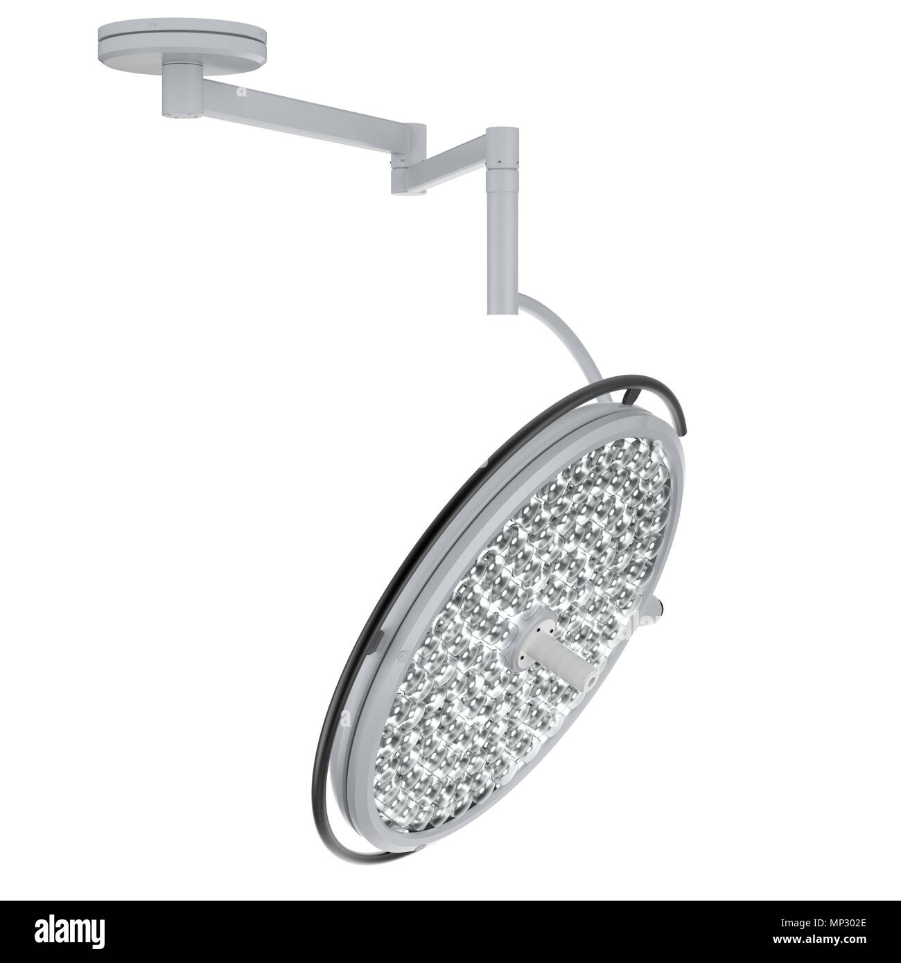 La chirurgie de rendu 3D ou feux Lampes médicales isolated on white Banque D'Images