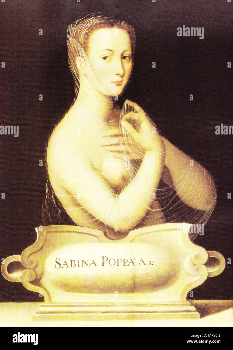 Poppée . Anglais : Peinture de la courtisane romaine Sabina Poppea qui a été brièvement mariée à l'empereur Néron . circa 1570. 1014 Poppea Sabina Banque D'Images