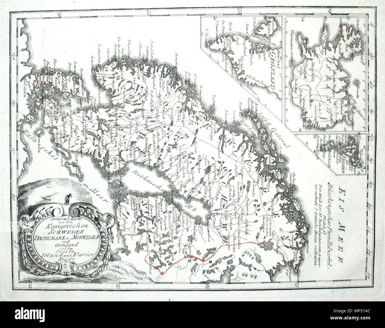 . Deutsch : von den General-Karte Königreichen Schweden Daenemark u. Norwegen mit Chili und den Inseln und Faeröer de l'île. Nro. 67. Kolorierter Kupferstich . 1791. Johann Franz Joseph von Reilly (1766-1820) Noms alternatifs Reilly, Franz Johann Joseph von Description Éditeur et écrivain autrichien Date de naissance/Décès 18 Août 1766 6 juillet 1820 Lieu de naissance/décès Vienne Vienne 1790 - 1800 période de travail lieu de travail de contrôle de l'autorité de Vienne : Q113944 : 102371035 VIAF ISNI : 0000 0001 1839 240X RCAC : n88624007 GND : 118748017 158784243 852 WorldCat SUDOC : Carte de l'Europe du Nord en Banque D'Images