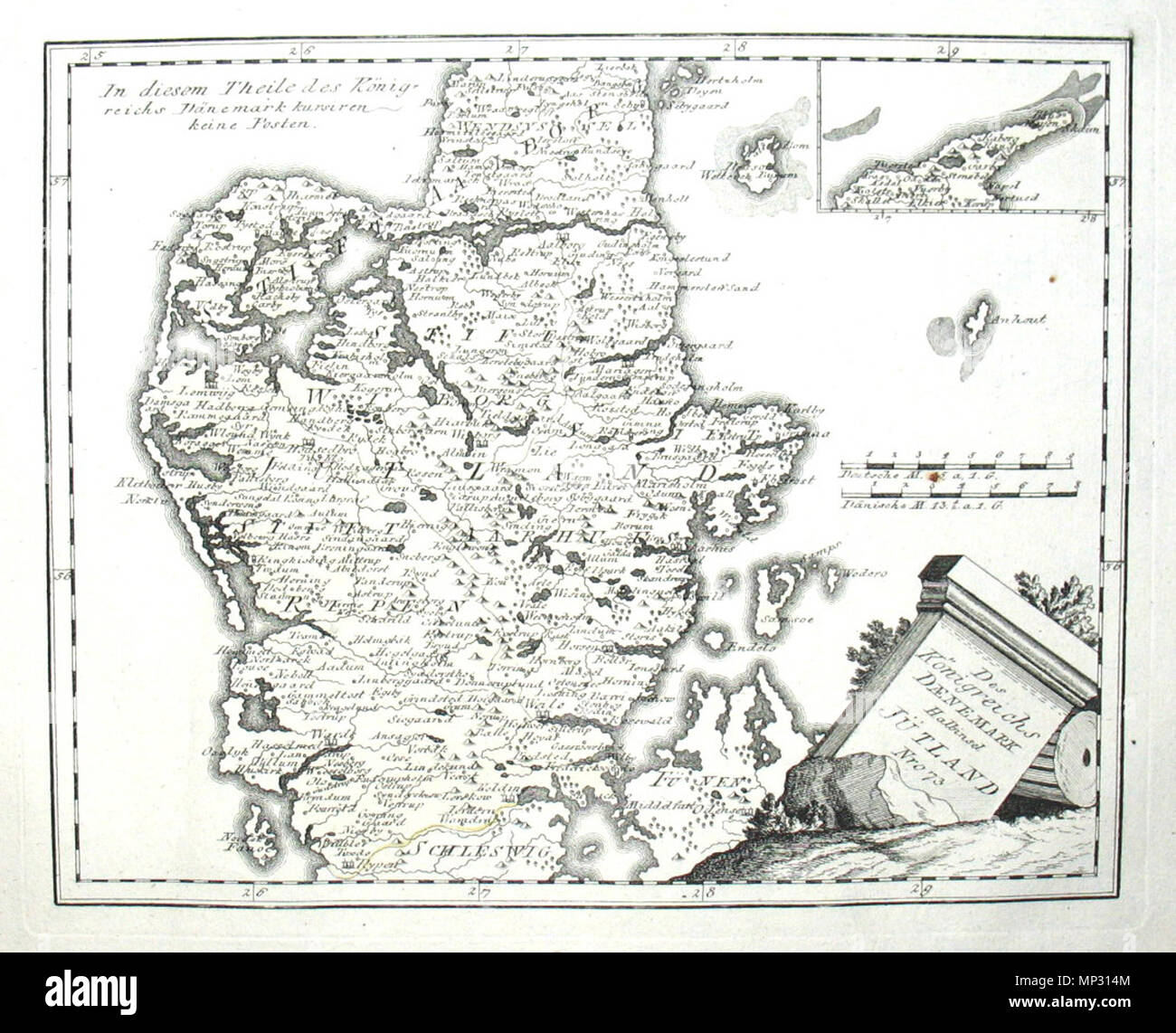 . Deutsch : Des Königreichs Daenemark Halbinsel Jütland. Nro. 73. Kolorierter Kupferstich . 1791. Johann Franz Joseph von Reilly (1766-1820) Noms alternatifs Reilly, Franz Johann Joseph von Description Éditeur et écrivain autrichien Date de naissance/Décès 18 Août 1766 6 juillet 1820 Lieu de naissance/décès Vienne Vienne 1790 - 1800 période de travail lieu de travail de contrôle de l'autorité de Vienne : Q113944 : 102371035 VIAF ISNI : 0000 0001 1839 240X RCAC : n88624007 GND : 118748017 158784243 851 WorldCat SUDOC : Carte du Danemark en 1791 par Reilly 073 Banque D'Images
