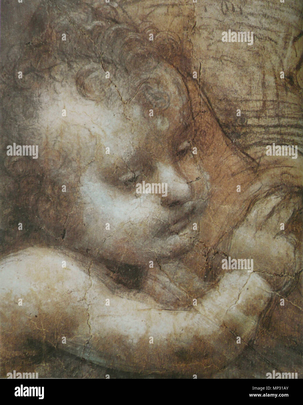 836 Léonard de Vinci - Vierge, l'Enfant Jésus, Sainte Anne & ; St Jean-Baptiste Banque D'Images 836 Léonard de Vinci - Vierge, l'Enfant Jésus, Sainte Anne & ; St Jean-Baptiste Banque D'Images