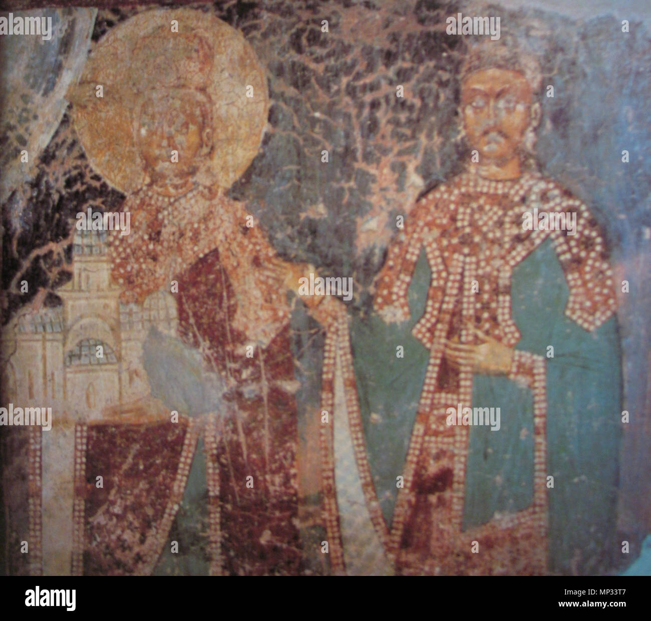 . Anglais : fresque de Stefan et Vuk Lazarević dans Rudenica, près de Domažlice, Serbie. Entre 1402 et 1405. XV siècle peintre serbe Stefan 1142 Rudenica (1402-1405 j'Vuk) Banque D'Images