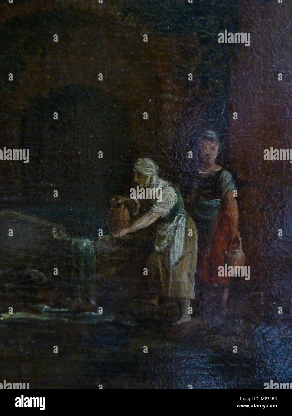 806 Les pèlerins d'Emmaüs par Paul Bril - Détail de la fontaine Banque D'Images