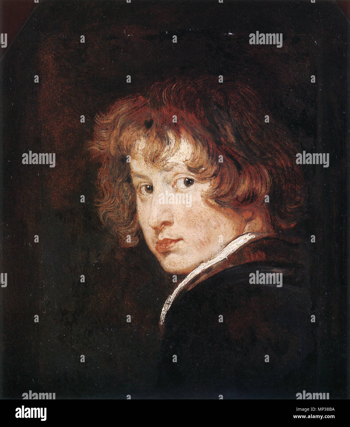 . L'auto-portrait . circa 1613. Anthony Van Dyck (1599-1641) Noms alternatifs Anthony Van Dyck, Anthonie van Dyck Anton van Dijck, Antonis van Deik, Antoon van Dijk, Anthonis van Dyck, Antoine van Dyck, peintre flamand Description dessinateur et graveur Date de naissance/décès 22 mars 1599 9 décembre 1641 Lieu de naissance/décès, London Blackfriars Anvers Anvers lieu de travail (1609-1610, 1615-1620), Londres (1620-mars 1621), Zaventem (1621), Gênes (Octobre 1621-février 1622), Rome (février 1622-juillet 1622), Florence (1622), Bologne (1622), Venise (1622), Rome (1623), Paris (1 Banque D'Images