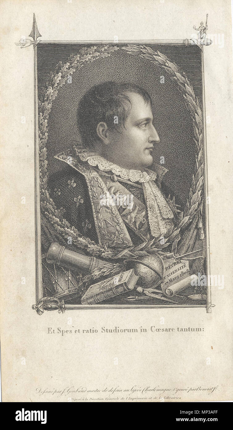 . English : Napoléon, réformateur de l'Université . 1808. Innocent-Louis Goubaud (1780-1847) 917 Napoléon gravure Banque D'Images