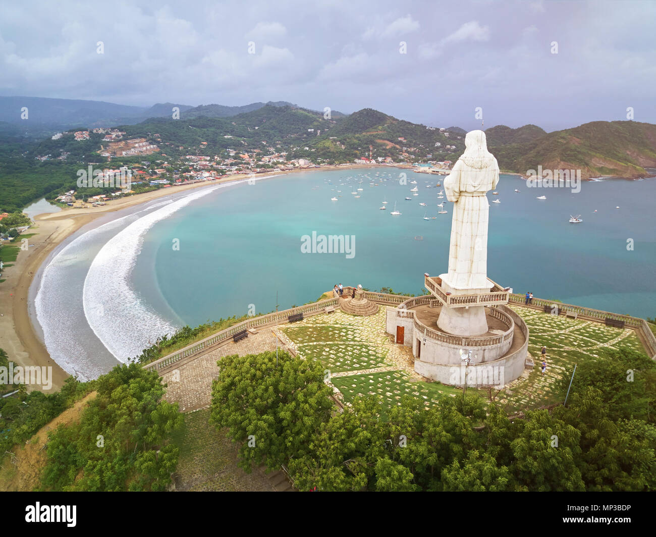 Célèbre place voyage au Nicaragua. Vue aérienne sur la ville de San Juan del Sur Banque D'Images