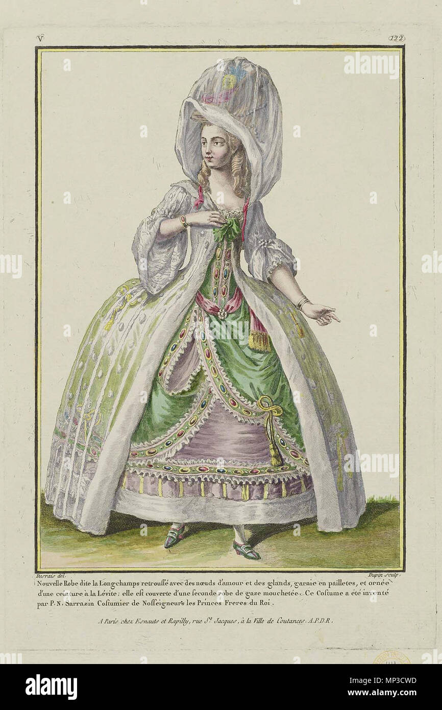 934 Nouvelle Robe dite la Longchamps retroussé avec des noeuds d'amour Banque D'Images