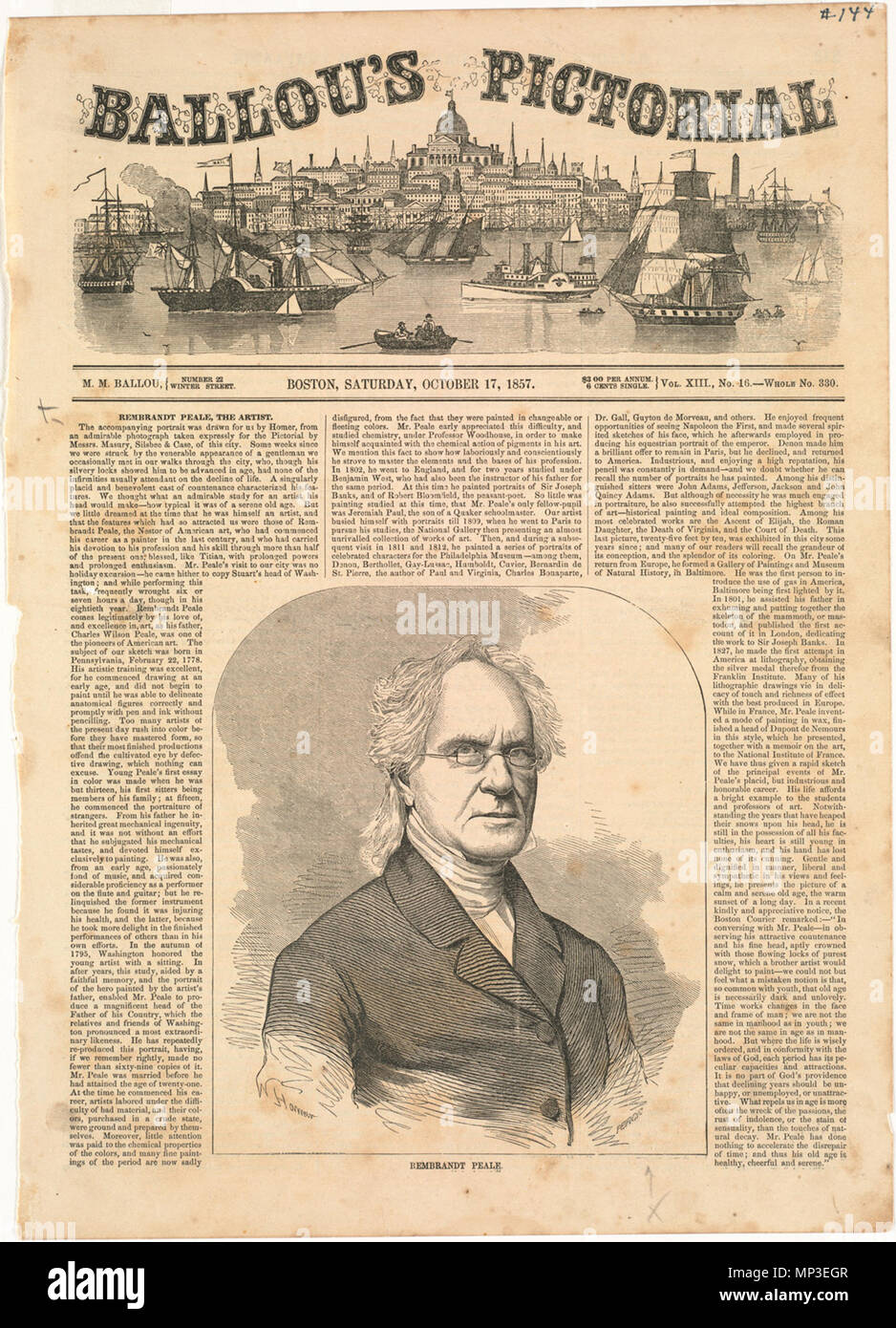 . Anglais : nom du fichier : 1009 000133 Titre : Rembrandt Peale Créateur/Contributeur : Homère, Winslow, 1836-1910 (artiste) Date de publication : 1857-10-17 Description physique : 1 : impression gravure sur bois Genre : gravures sur bois ; Périodique illustrations Notes : Publié dans : Ballou's Pictorial, Volume XIII, 17 octobre 1857, p. 241. ; Signée en bas à gauche : W. Homère. ; Signée en bas à droite : Peirce. Collection : Winslow Homer Collection Lieu : Bibliothèque publique de Boston, d'imprimer les droits de service : Pas de restrictions connues des données sur Flickr 2011-08-11 : caméra Sinar Sinarback 54 : AG FW, Sinar m Tags : Winslow Homer Utilisateur : Boston Public Banque D'Images