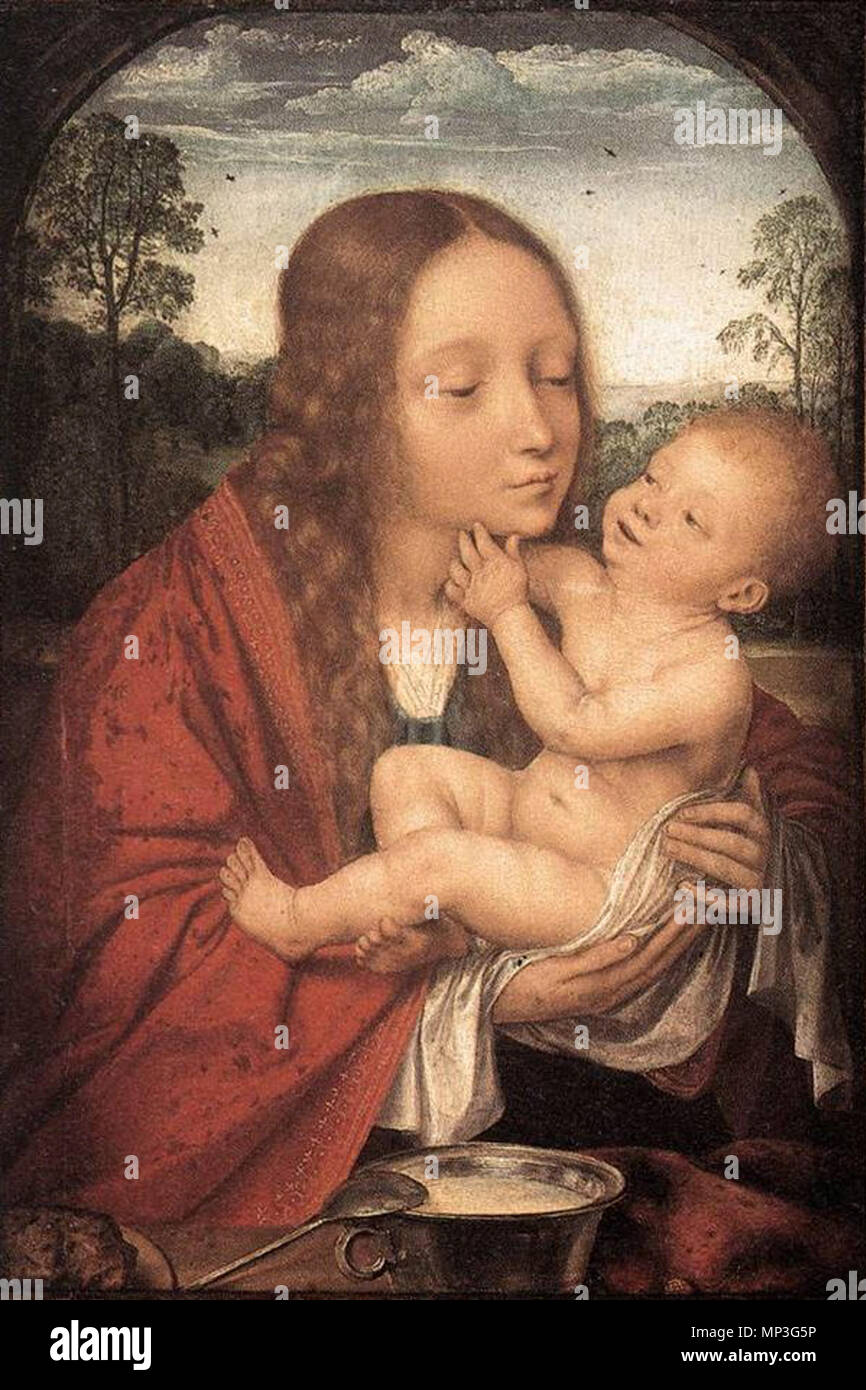 La Vierge et l'enfant . Vierge à l'enfant dans un paysage. Circa 1520. Quinten Massijs 869 (I) - La Vierge et l'enfant dans un paysage - WGA14301 Banque D'Images