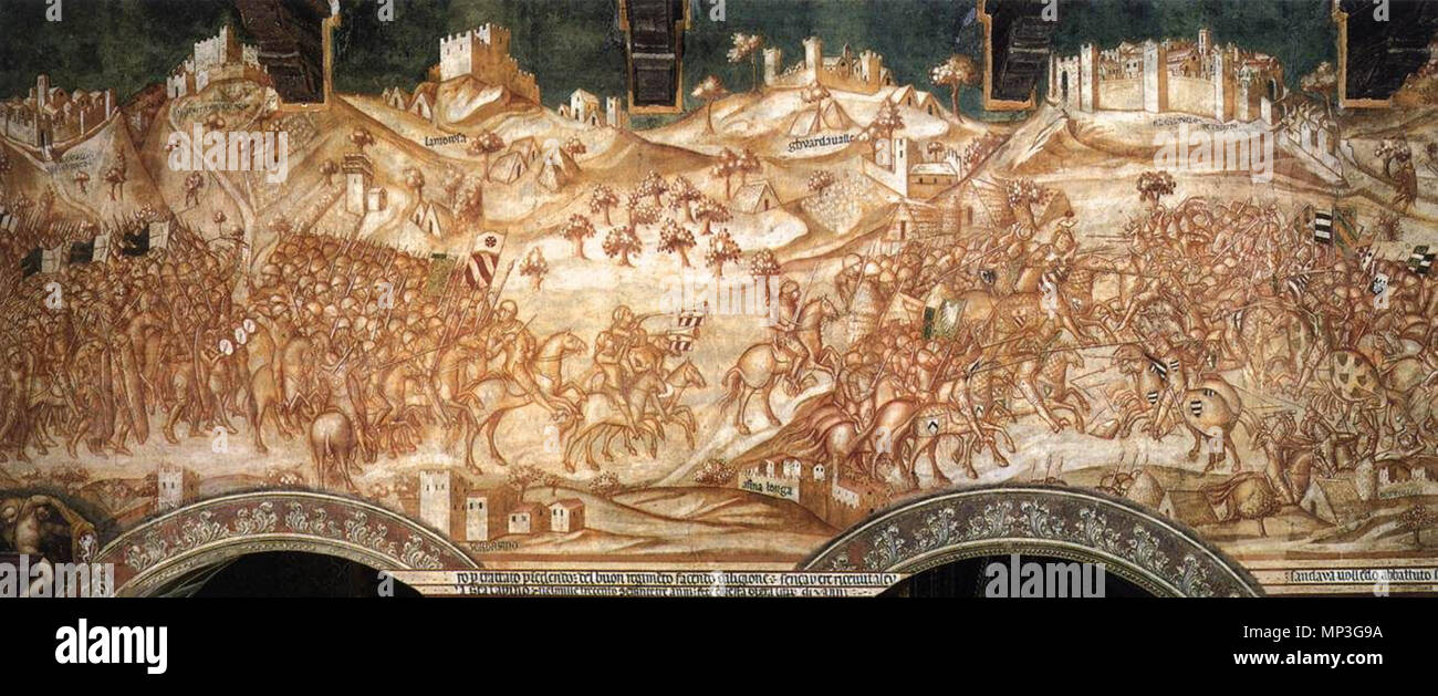 Victoire de la troupes Siennoises à Val di Chiana en 1363 circa 1364. 1225 Lippo Vanni - Victoire des troupes Siennoises à Val di Chiana en 1363 - WGA24274 Banque D'Images
