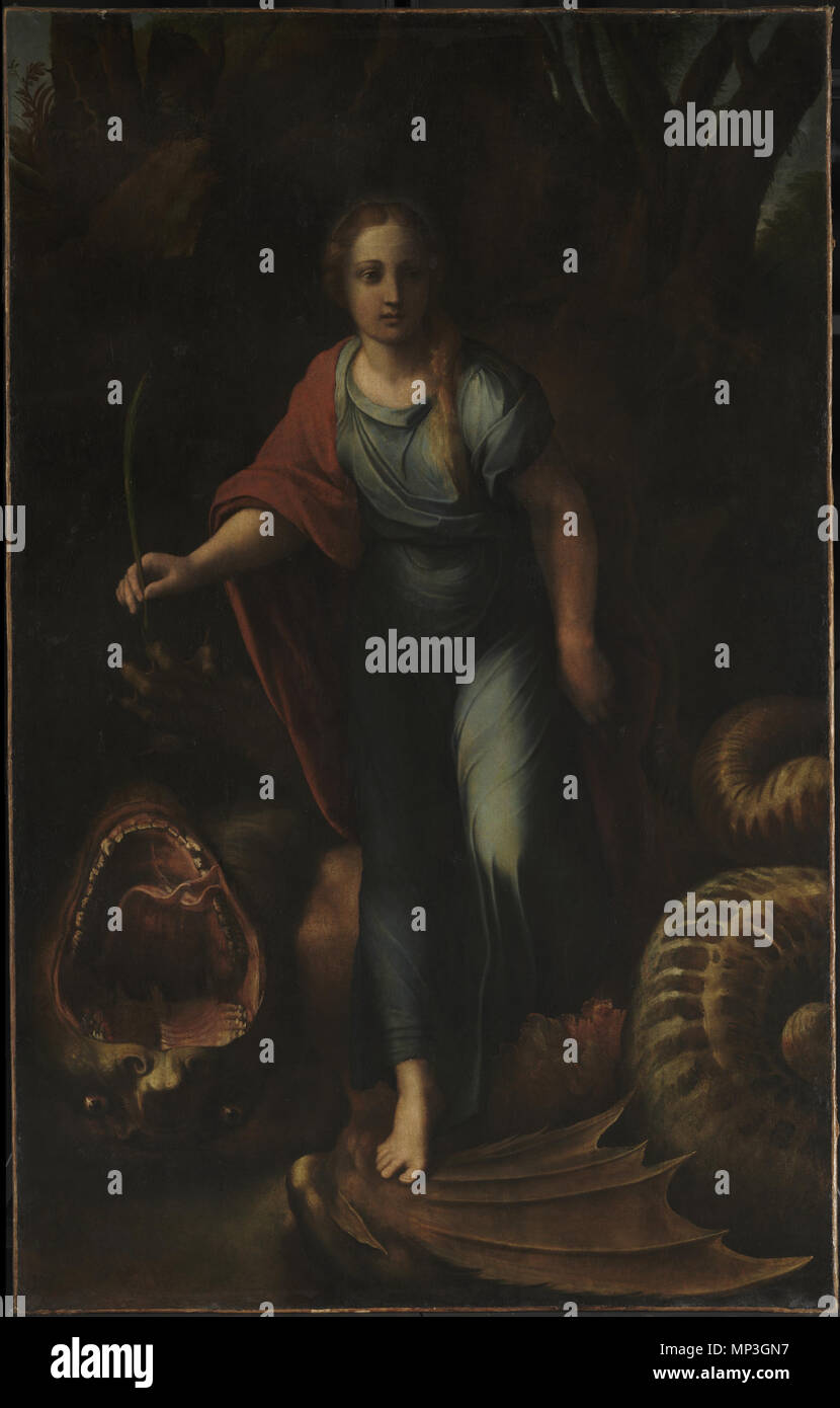 English : Sainte Marguerite 1518. 1086 Sainte Marguerite, par Raffaello Sanzio, du C2RMF Banque D'Images