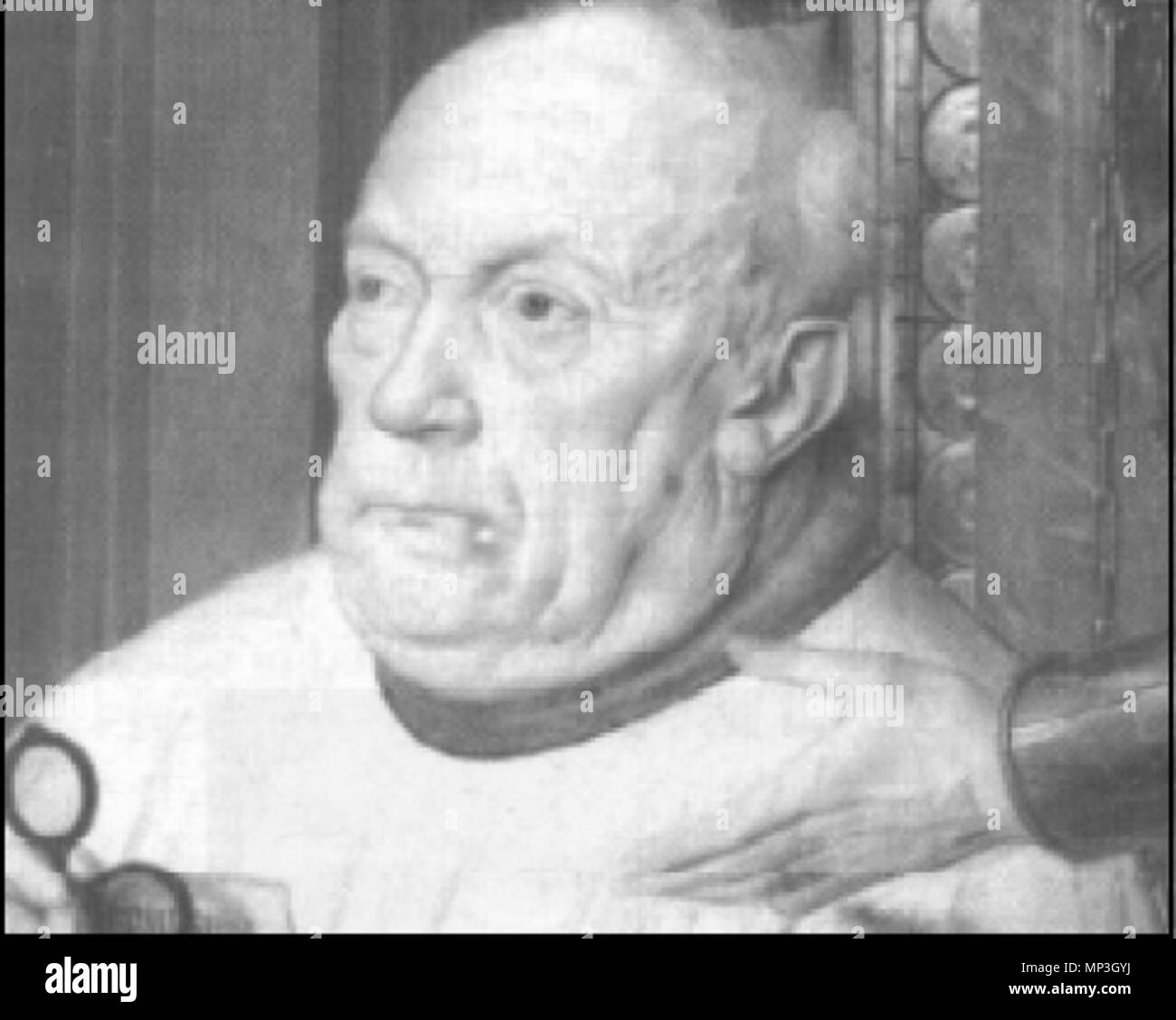 La Madone avec le chanoine van der Paele (détail) . avant 1933 Restauration . 1436. 1222 Van der Paele-abans1933 Banque D'Images